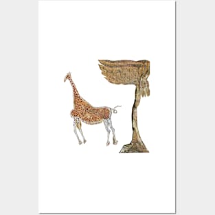 Giraffe of Tadrart Aracus Posters and Art